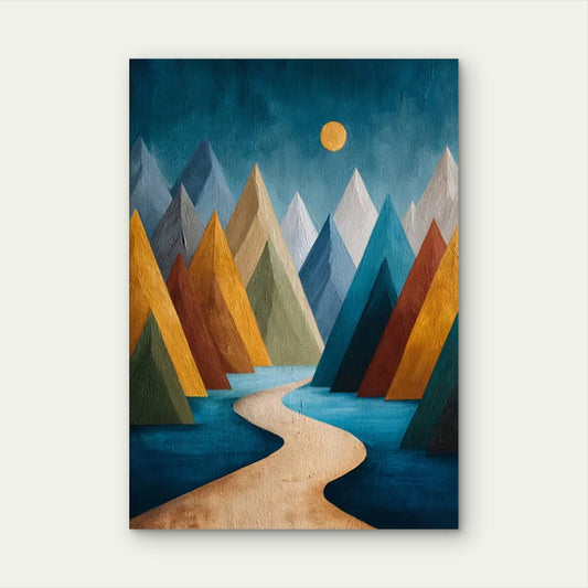 Boho River Journey Relaxing Narrow Art 60x90cm Metal Print Ready to Hang
