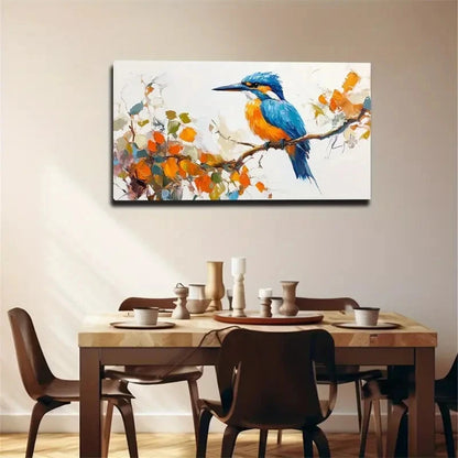 Blue And Orange Bird Creative Wall Art Canvas Office Home Room Framed 120x60cm