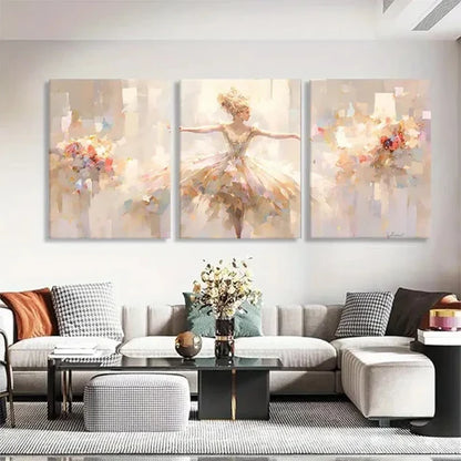 3pcs Abstract Ballet Dancer Elegant Wall Art Canvas Unframed - High Quality Print 100% Australian Made Wall Canvas - Bella Home Decor