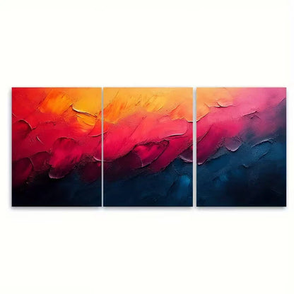 3pcs Abstract Grunge Metal Print Ready to Hang Art - Bella Home Decor