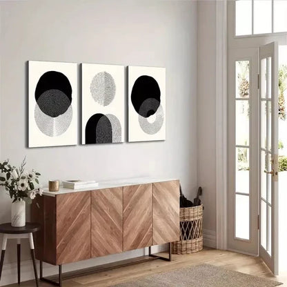 3pcs Abstract Geometric Art Canvas Unframed - High Quality Print 100% Australian Made Wall Canvas - Bella Home Decor