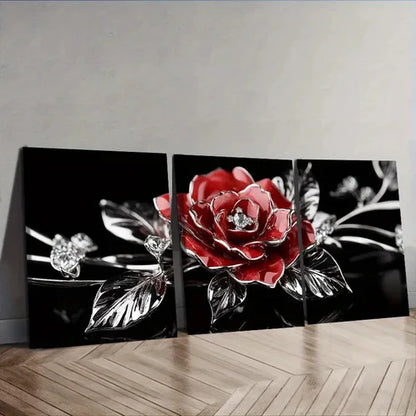 3pcs Jewel rose Wall Art Set Canvas Unframed - High Quality Print 100% Australian Made Wall Canvas