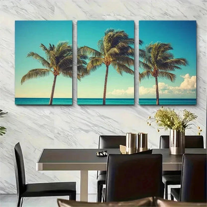 3pcs Florida City USA Travel Nature Perfect Wall Art Set Canvas Framed 50x70cm - High Quality Print 100% Australian Made Wall Canvas Ready to Hang