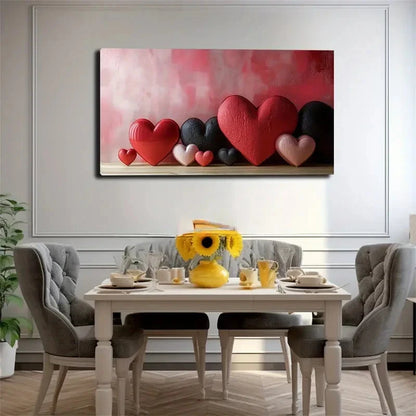 Multi-Color Heart Design Decor Wall Art Canvas Office Home Room Framed 120x60cm
