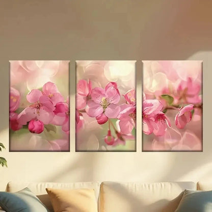 3pcs Charming Pink Cherry Blossoms Wall Art Set Canvas Framed 50x70cm - High Quality Print 100% Australian Made Wall Canvas Ready to Hang - Bella Home Decor