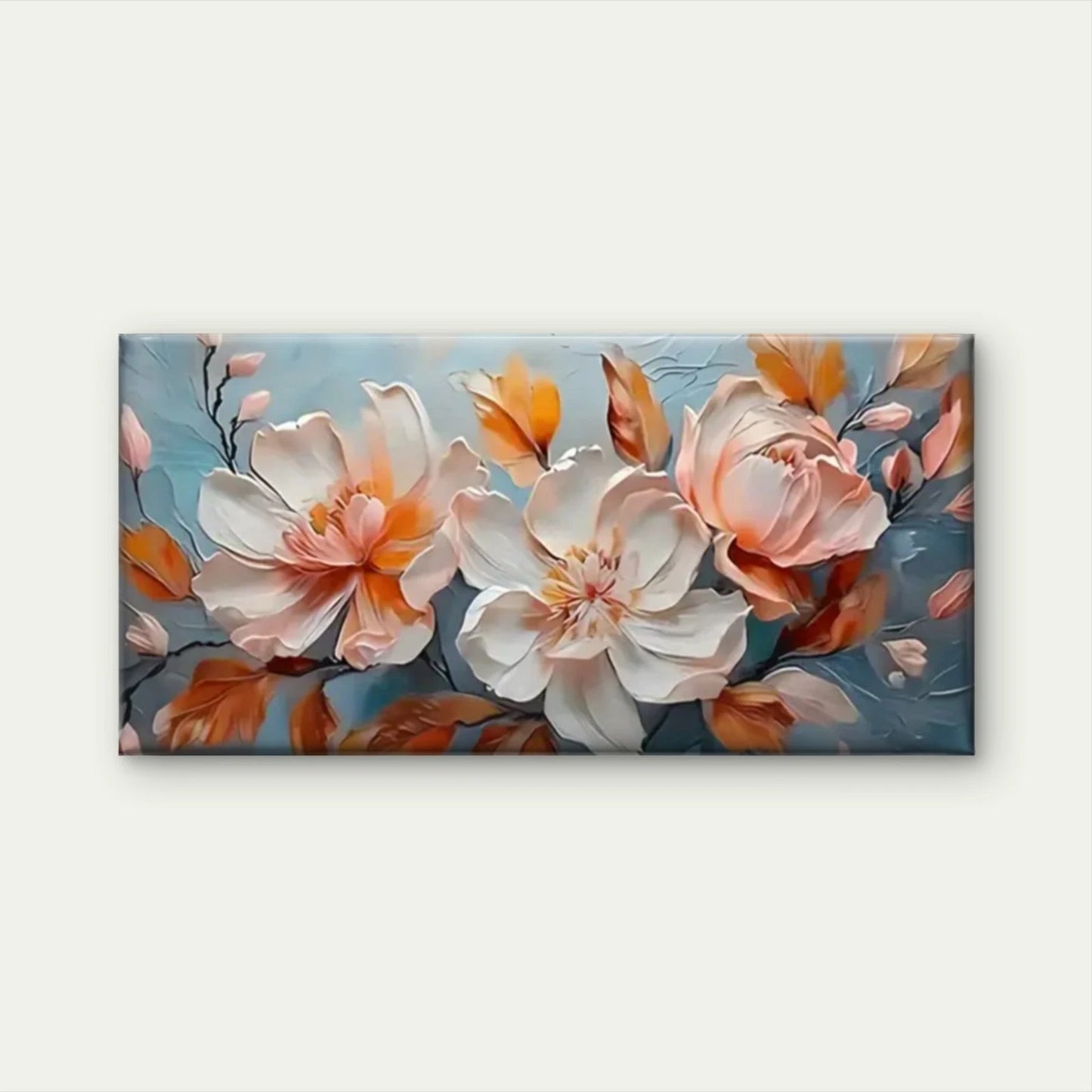 Flowers Abstract Perfect Wall Art Canvas Office Home Room Framed 120x60cm