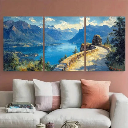 3pcs Beacon Rock State Park Columbia River Gorge Wall Art Set Canvas Framed 40x60cm - High Quality Print 100% Australian Made Wall Canvas Ready to Hang - Bella Home Decor