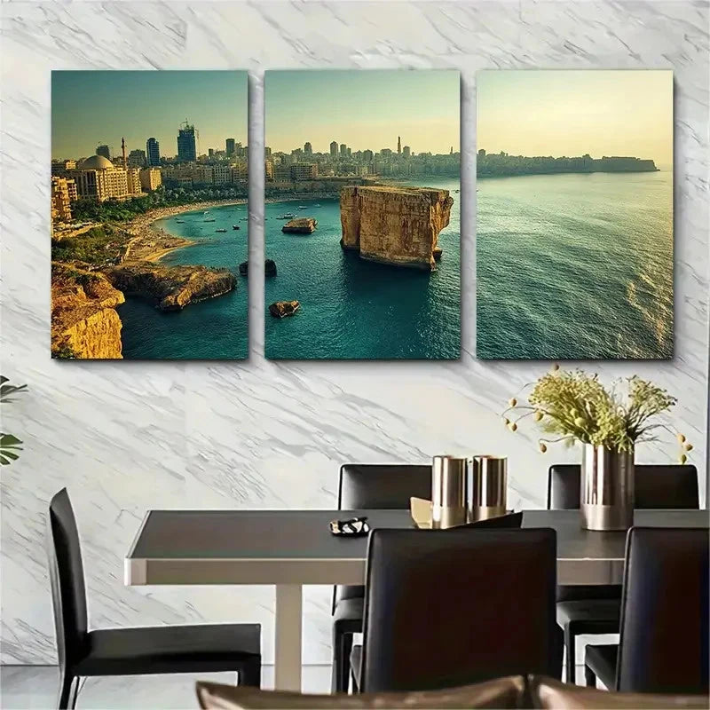 3pcs Lebanon Middle Eastern Travel Perfect Wall Art Set Canvas Framed 40x60cm - High Quality Print 100% Australian Made Wall Canvas Ready to Hang