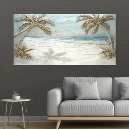 Luxury Seaside Coconut Tree Wall Art Canvas Office Home Room Framed 120x60cm
