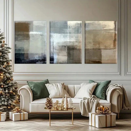 3pcs Modern Abstract Contemporary Winter Wall Art Set Canvas Unframed - High Quality Print 100% Australian Made Wall Canvas