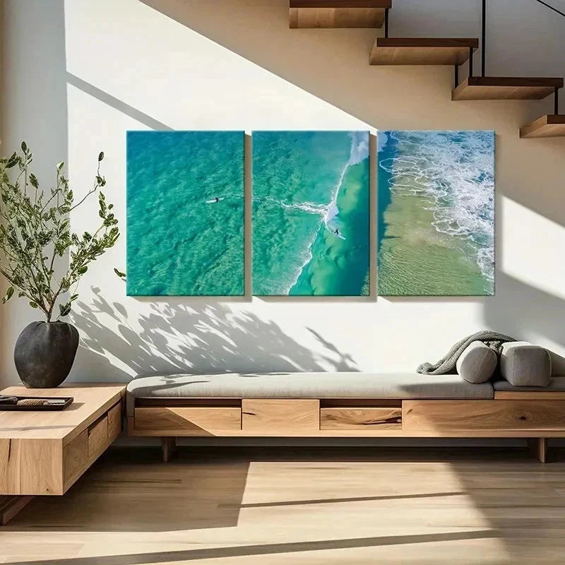 3pcs Seaside Sea Sports Surfing Landscape Wall Art Set Canvas Framed 40x60cm - High Quality Print 100% Australian Made Wall Canvas Ready to Hang
