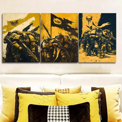 3pcs Soldiers on the Planet Wall Art Set Canvas Unframed - High Quality Print 100% Australian Made Wall Canvas