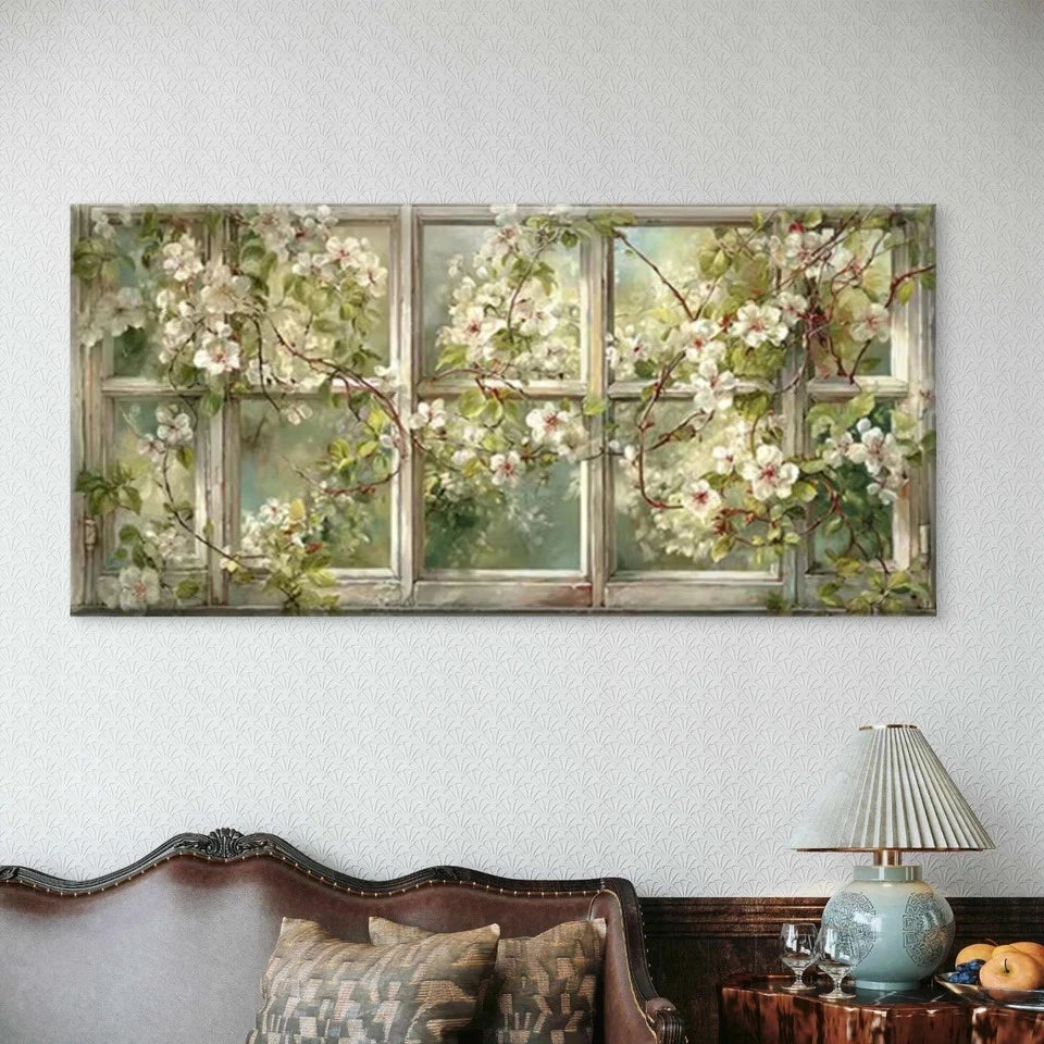 Floral &with Blooming Vines Wall Art Canvas Office Home Room Framed 120x60cm