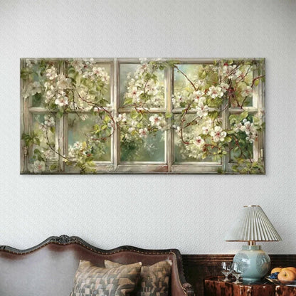 Floral &with Blooming Vines Wall Art Canvas Office Home Room Framed 120x60cm