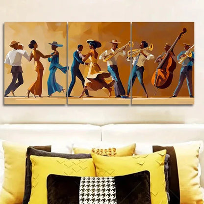 3pcs Fashionable African American Wall Art Set Canvas Unframed - High Quality Print 100% Australian Made Wall Canvas