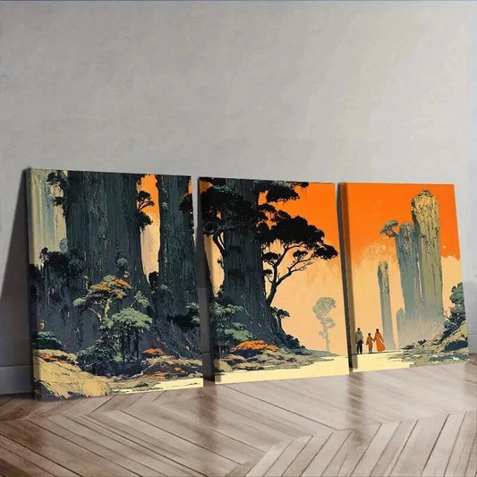 3pcs Strange Planet (4), Wall Art Set Canvas Framed 50x70cm - High Quality Print 100% Australian Made Wall Canvas Ready to Hang