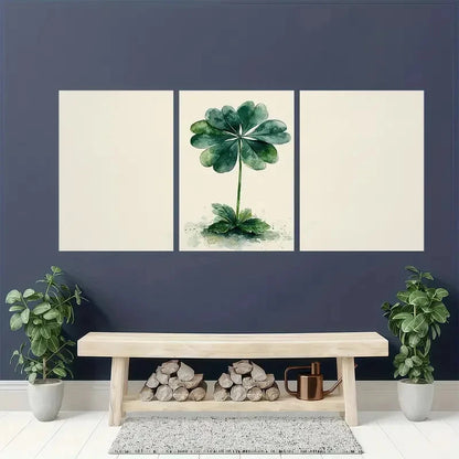 3pcs St. Patrick's Day Shamrock Watercolor Art Metal Print Ready to Hang Art - Bella Home Decor