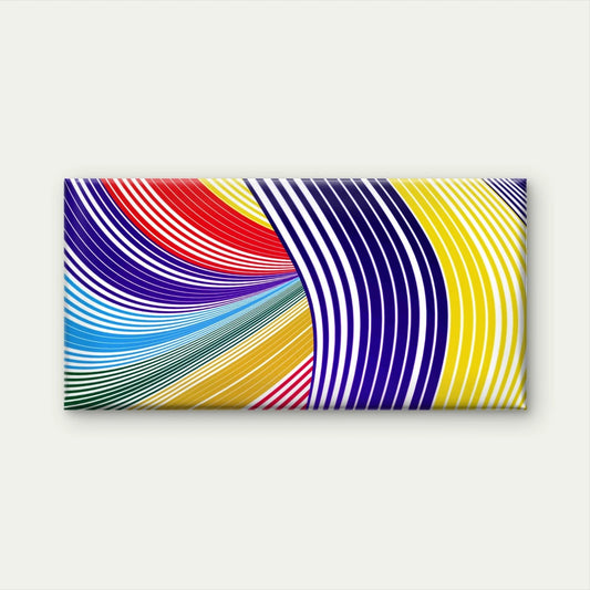 Abstract With Rainbows Curved Wall Art Canvas Office Home Room Framed 120x60cm