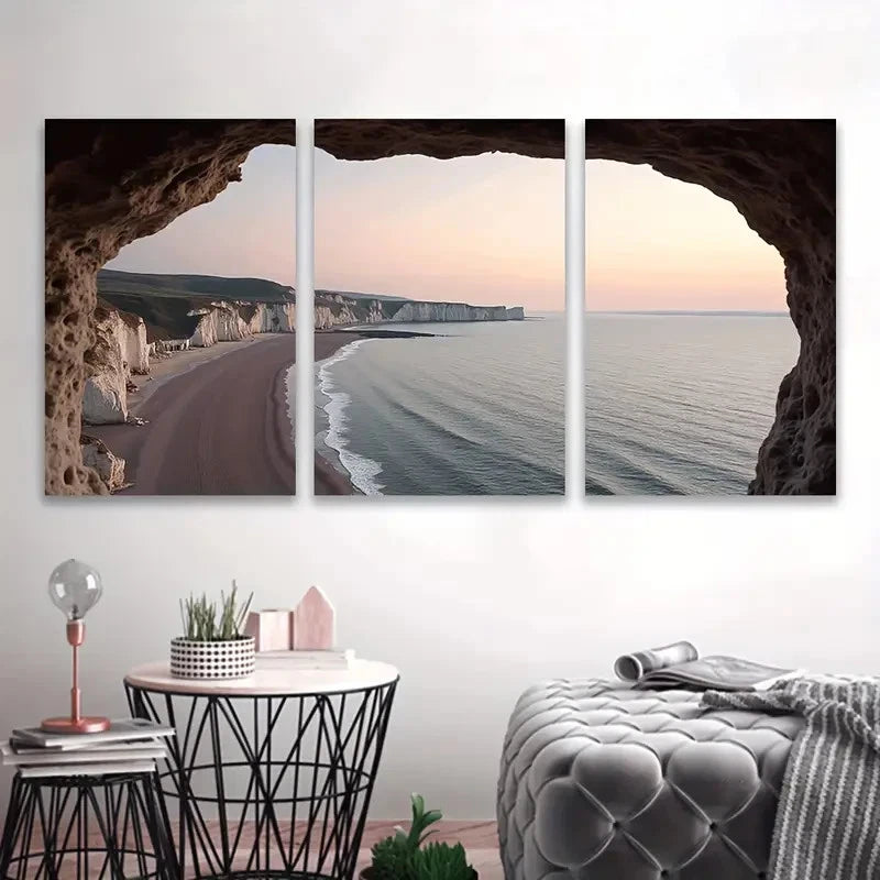 3pcs Coastal Beach Sunset Prints Wall Art Set Canvas Framed 40x60cm - High Quality Print 100% Australian Made Wall Canvas Ready to Hang - Bella Home Decor