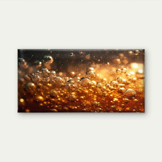 Golden Liquid With Bubbles Wall Art Canvas Office Home Room Framed 120x60cm