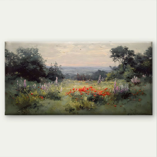 Vintage Landscape Oil Painting Wall Art Canvas Office Home Framed 120x60cm