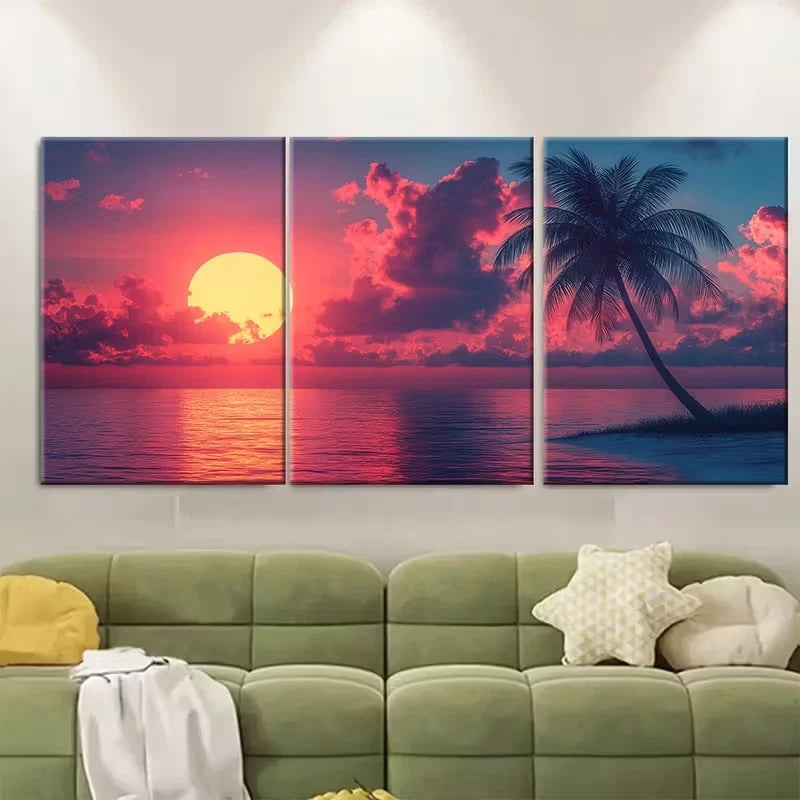 3pcs Abstract Waves Textured Painting Metal Print Ready to Hang Art - Bella Home Decor