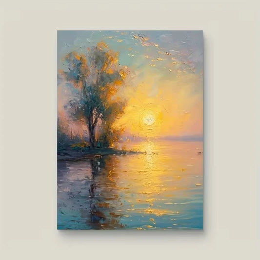 Depicts a Sunrise Over The Sea 60x90cm Metal Print Ready to Hang