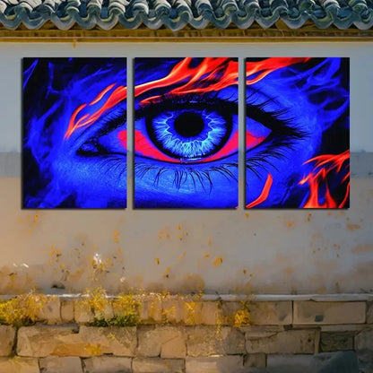 3pcs Vibrant Beautiful Eyes Illustration Metal Print Ready to Hang Art - Bella Home Decor