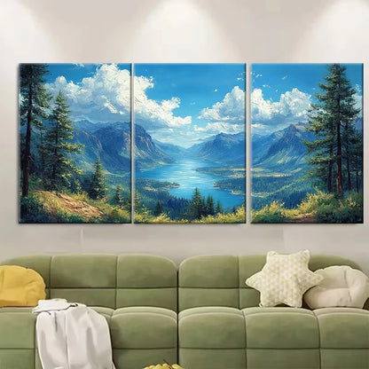 3pcs Columbia Gorge Landscape Metal Print Ready to Hang Art - Bella Home Decor