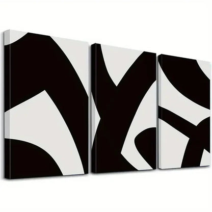 3pcs Black and White Decorative Wall Art Set Canvas Unframed - High Quality Print 100% Australian Made Wall Canvas - Bella Home Decor