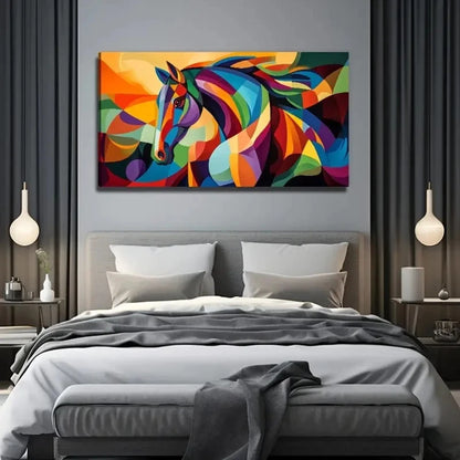Abstract Horse Perfect Wall Art Canvas Office Home Room Framed 120x60cm