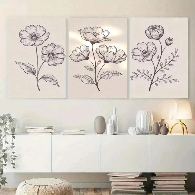 3pcs Magnolia Flowers Canvas   Wall Art Set Canvas Framed 50x70cm - High Quality Print 100% Australian Made Wall Canvas Ready to Hang