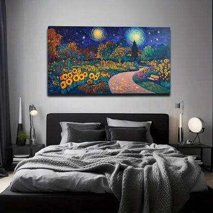 Modern Bohemian Sunflowers Wall Art Canvas Office Home Room Framed 120x60cm
