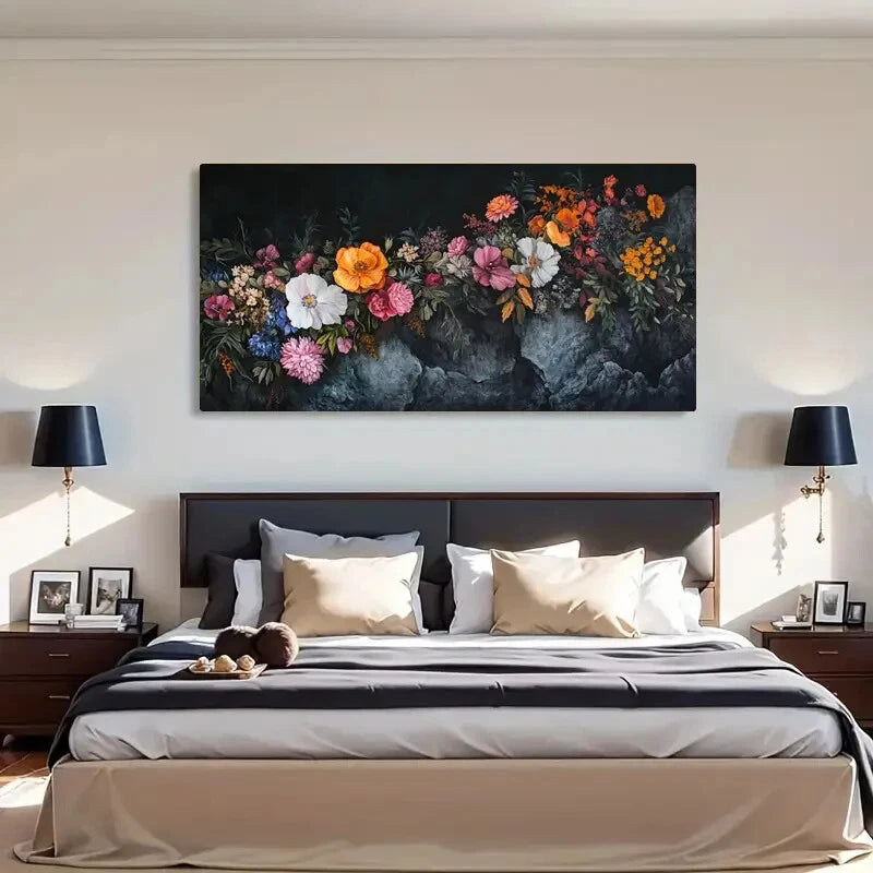 This Vibrant Nature Flowers Wall Art Canvas Office Home Room Framed 120x60cm - Bella Home Decor