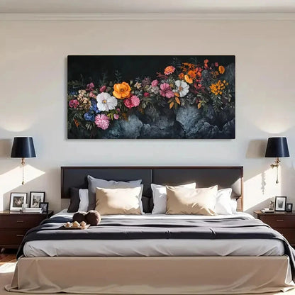This Vibrant Nature Flowers Wall Art Canvas Office Home Room Framed 120x60cm - Bella Home Decor