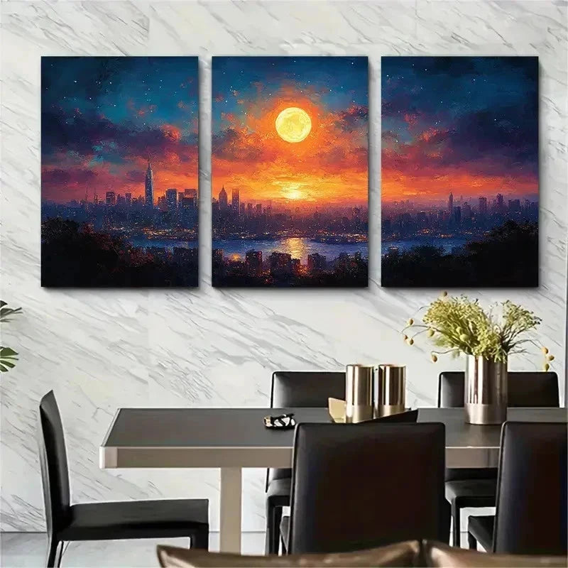 3pcs Urban Landscape Painting Perfect Wall Art Set Canvas Framed 50x70cm - High Quality Print 100% Australian Made Wall Canvas Ready to Hang