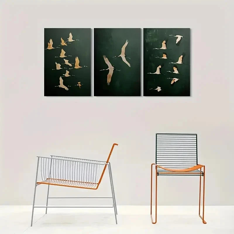 3pcs Flying White Birds Painting Wall Art Set Canvas Framed 60x90cm - High Quality Print 100% Australian Made Wall Canvas Ready to Hang - Bella Home Decor