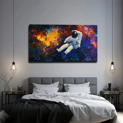 Astronaut Floating In Cosmic Wall Art Canvas Office Home Room Framed 120x60cm