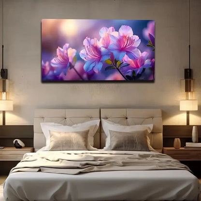 Vibrant Pink And Purple Wall Art canvas office home room framed 120x60cm