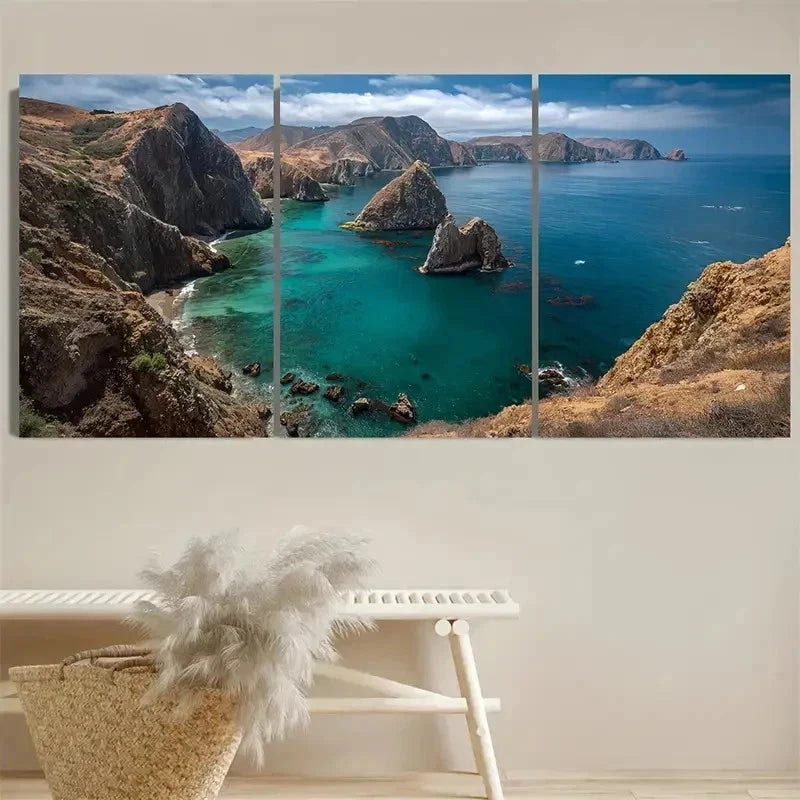 3pcs Islands National Park Wall Art Set Canvas Framed 60x90cm - High Quality Print 100% Australian Made Wall Canvas Ready to Hang