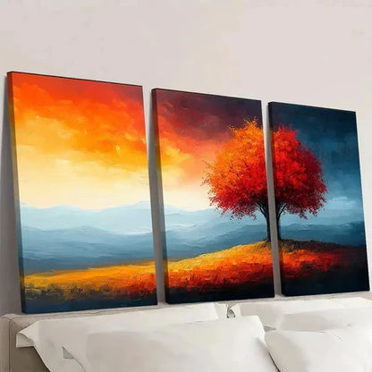 3pcs Colorful Abstract Landscape Modern  Wall Art Canvas Unframed - High Quality Print 100% Australian Made Wall Canvas - Bella Home Decor
