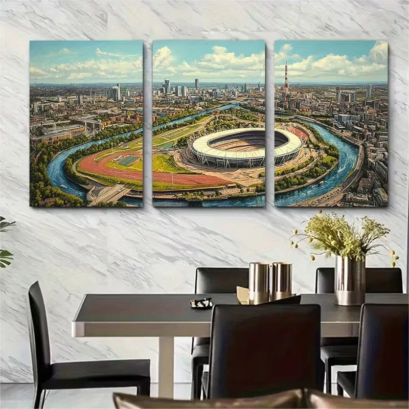 3pcs London Olympic Park Stadium Metal Print Ready to Hang Art