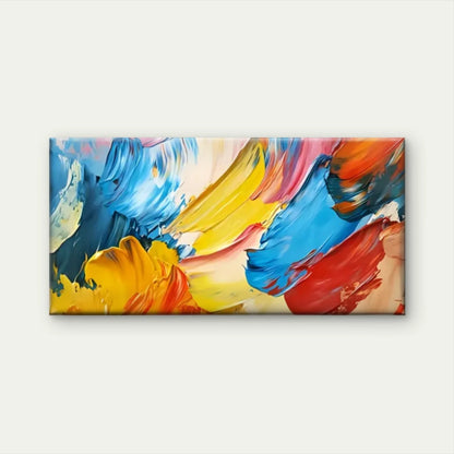 Colored Paint Brushstroke Wall Art Canvas Office Home Room Framed 120x60cm
