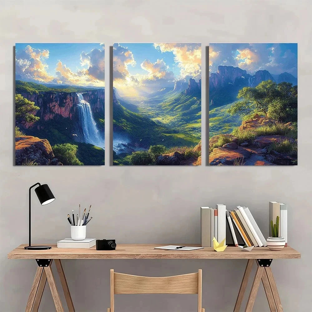 3pcs Veadeiros National Park Scenery Metal Print Ready to Hang Art - Bella Home Decor