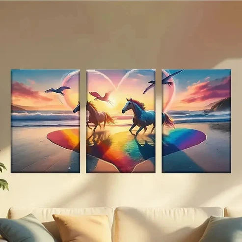 3pcs Encaustic, Classic Style Wall Art Canvas Unframed – High Quality Print 100% Australian Made Wall Canvas
