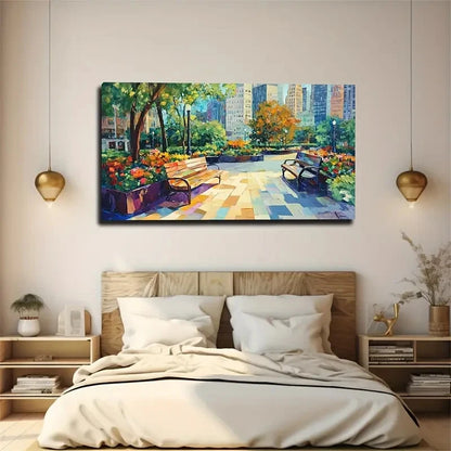 Leisurely Park Vibrant Lands Wall Art Canvas Office Home Room Framed 120x60cm