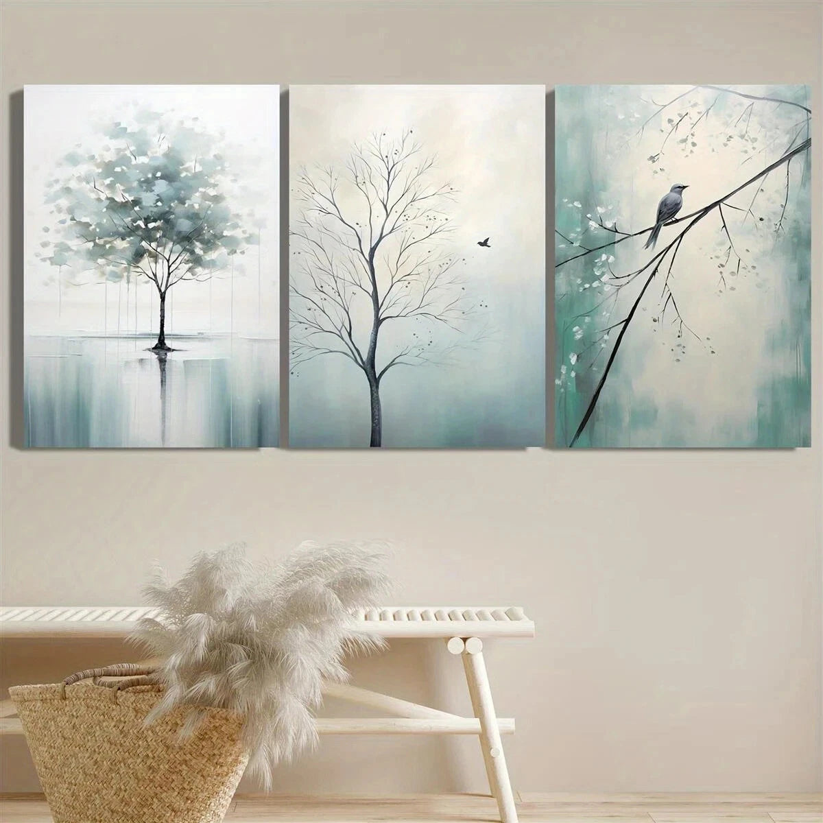 3pcs Forest Waterfall Beautiful Natural Scenery Metal Print Ready to Hang Art - Bella Home Decor