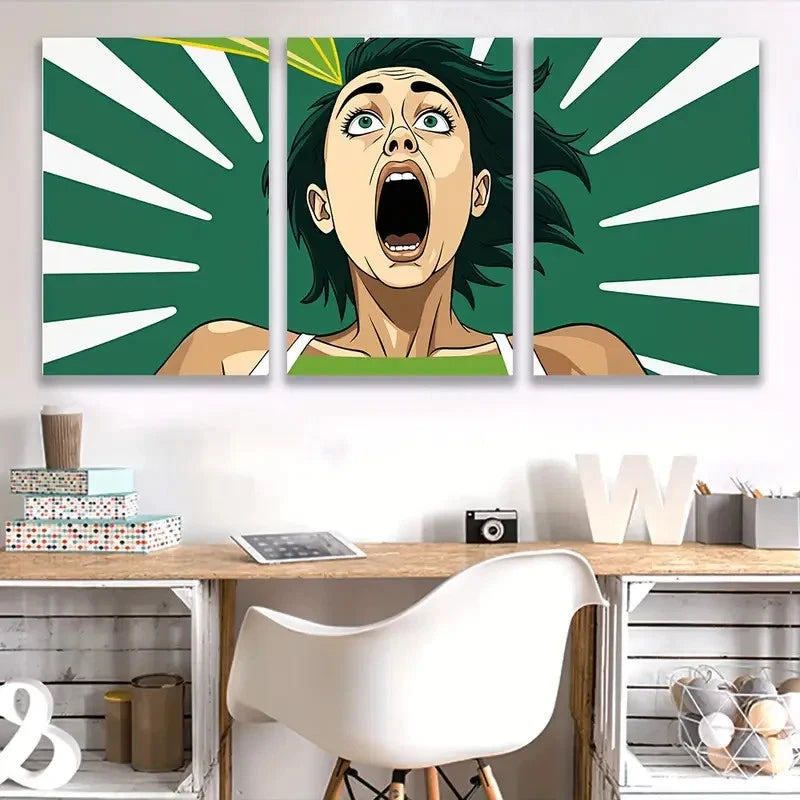 3pcs The Shock Of The Unexpected Moment Art Wall Art Set Canvas Framed 60x90cm - High Quality Print 100% Australian Made Wall Canvas Ready to Hang - Bella Home Decor