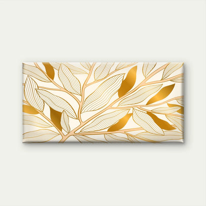 Golden Leaf Pattern Art Wall Art Canvas Office Home Room Framed 120x60cm - Bella Home Decor