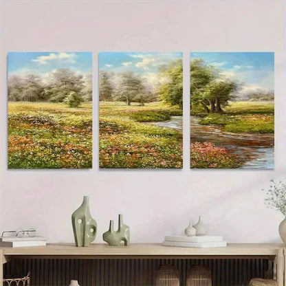 3pcs Scenic Landscape Paintings Wall Art Set Canvas Unframed - High Quality Print 100% Australian Made Wall Canvas